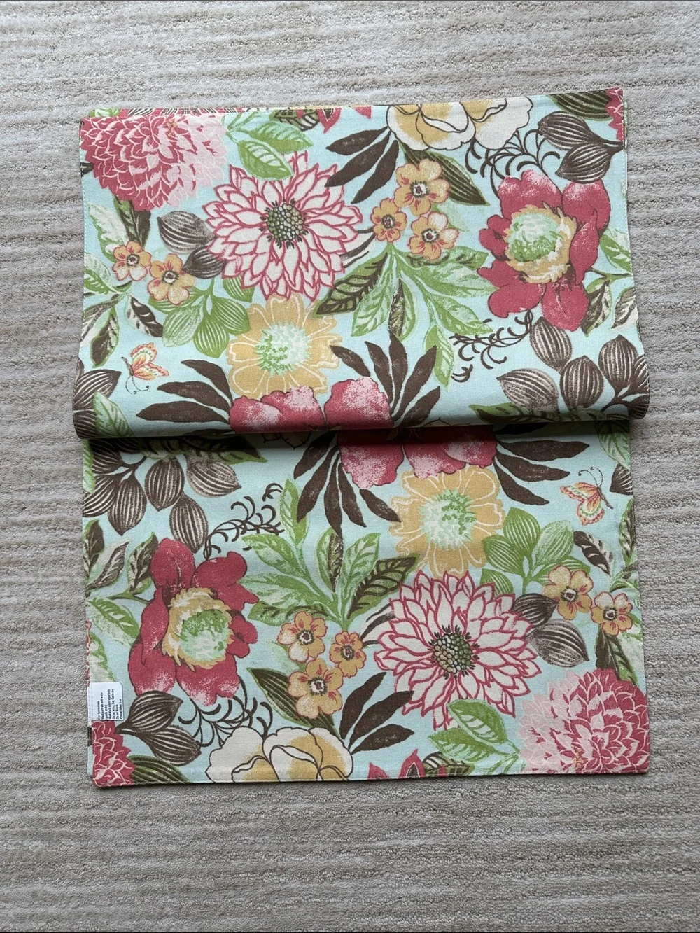 NWT Raymond Waites Reversible Floral Fabric Placemats set/4 Multicolor Cotton